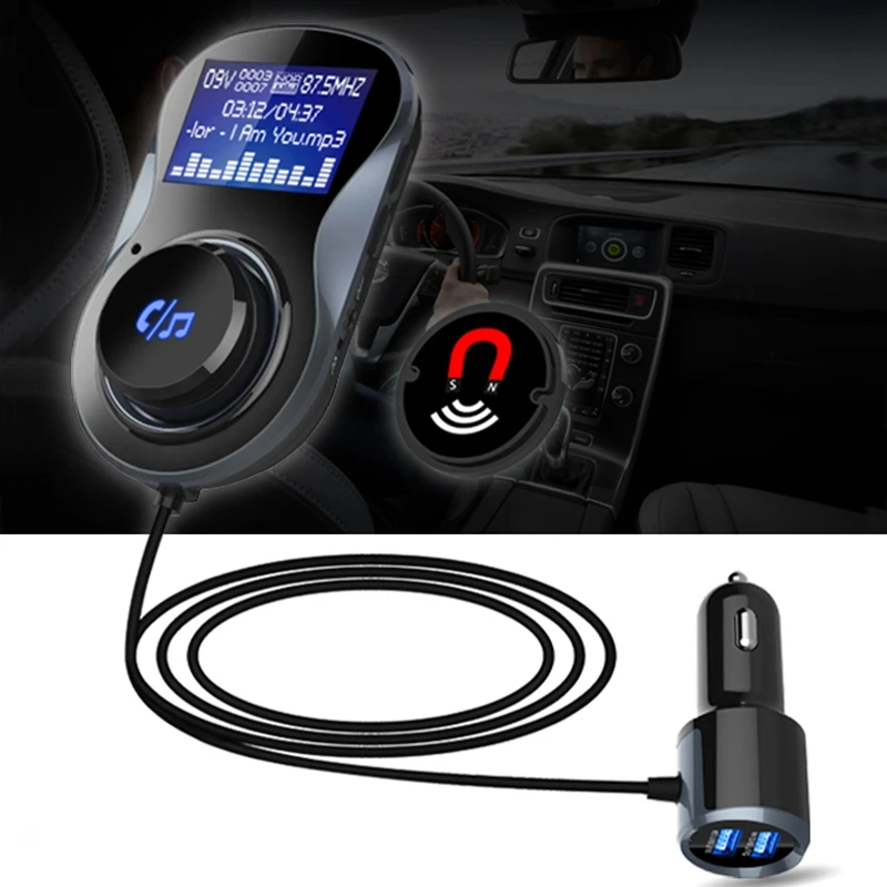 BC30 автомобильный Bluetooth Hands-free MP3-плеер TF автомобильный fm-передатчик двойной USB зарядное устройство