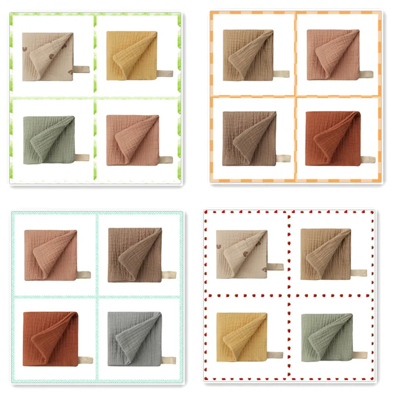Bibs Wipe-Cloth Bath-Towel Kids Baby Handkerchief Gauze Feeding Newborn Soft 4pcs/Set