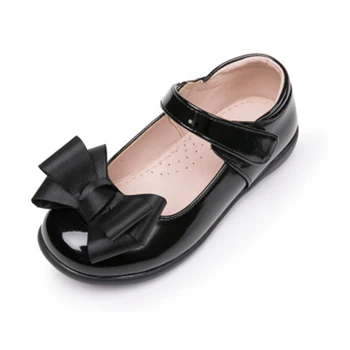 

NEW 2020 Spring Girl Leather shoes Spring Fashion Bow-knot Performance shoes Children Flats Princess shoes 01B
