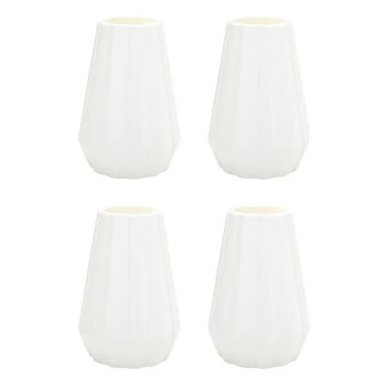 

4Pcs Anti-Ceramic Vase European-Style Home Decorations Plastic Vase Shatter-Resistant Wedding Decoration Dried Flowers