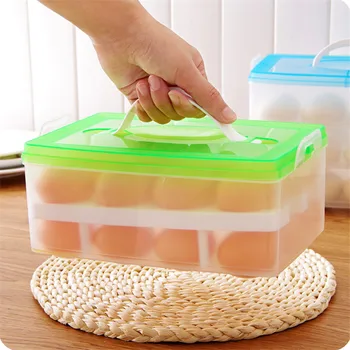 

Hot Kitchen Egg Storage Box Organizer Refrigerator Storing Egg 24 Eggs Organizer Outdoor Portable Container Storage Orgainzer