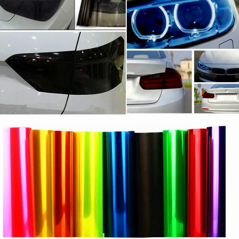 

30cm x 100cm Car Headlight Taillight Vinyl Sticker For BMW e39 seat leon chevrolet cruze opel astra h passat b5 audi a5