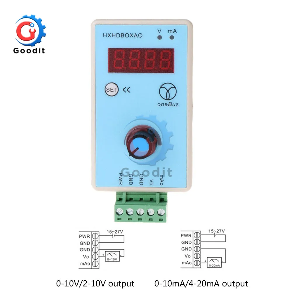 Портативный 0-10 V/2-10 V 0-20mA/4-20mA генератор сигналов Регулируемое напряжение тока Аналоговый симулятор источников сигнала выход 24V