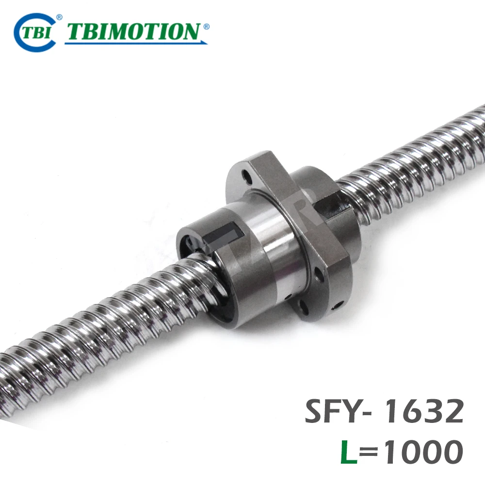 

TBI Motion SFY1632 1000mm Ball Screw CNC High Speed High Dm-N Value Ballscrew Nut Move Smoothly SFYR1616 SFYR1632 SFE1616