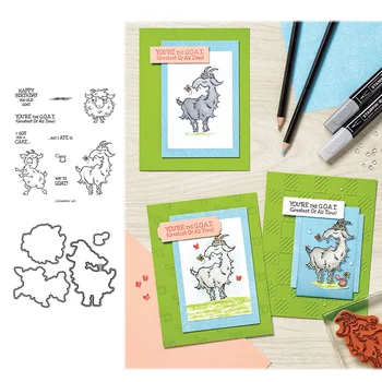 

Old Goat Clear Rubber Stamps and Metal Cutting Dies Stencils for DIY Scrapbooking Paper Crafts Making Album Photo Decoration