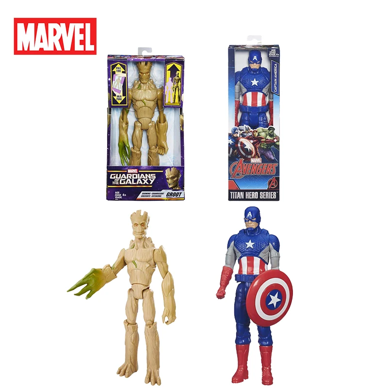 

12''/30cm Marvel Titan Hero Groot Galaxy Guardians Captain America Young Tree Man Action Figures Model Toys Kids Christmas Gifts