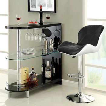 

2Pcs/Set Bar Chair Leisure Leather Swivel Bar Stools Chairs Height Adjustable Pneumatic Pub Chair Home Office Kitchen Chair HWC