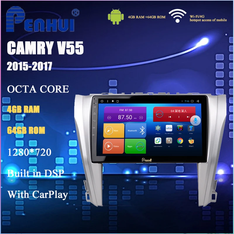 Android Car DVD For Toyota Camry V55 (2015-2019) Radio Multimedia Video Player Navigation GPS 10.0 Double DIn | Автомобили и