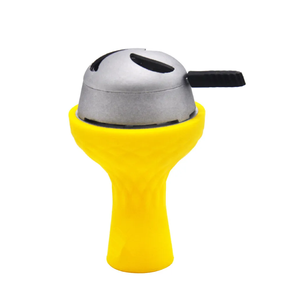 Yellow-Silver COURNOT Vortex стиль силиконовый кальян табачная чаша с металлическим держателем угля Sheesha Chicha Narguile аксессуары - Цвет: Yellow-Silver