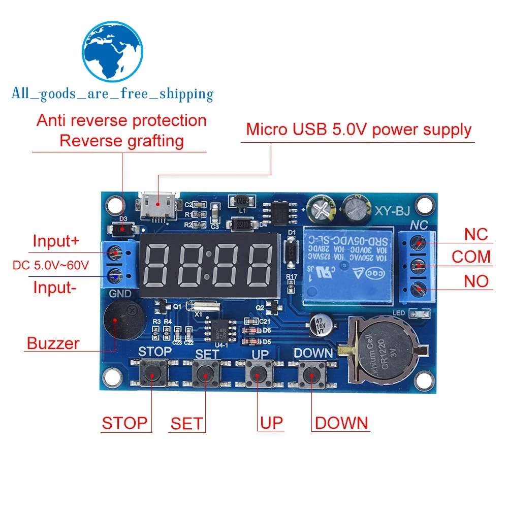 DC 5V Real time Timing Delay Timer Relay Module Switch Control Clock Synchronization Multiple mode control Wiring diagram|Integrated Circuits| - AliExpress | Dc Timer Switch Wiring Diagram | | AliExpress