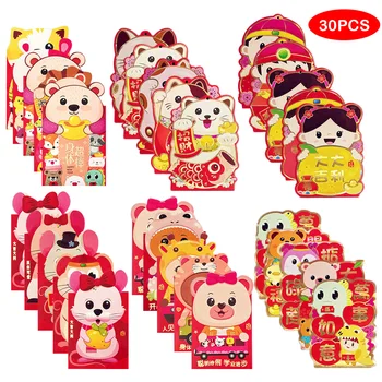 

Besegad 30pcs 2020 Chinese Lunar Rat New Year Hongbao Red Lucky Envelopes Spring Festival Hong Bao Money Packets Random Styles