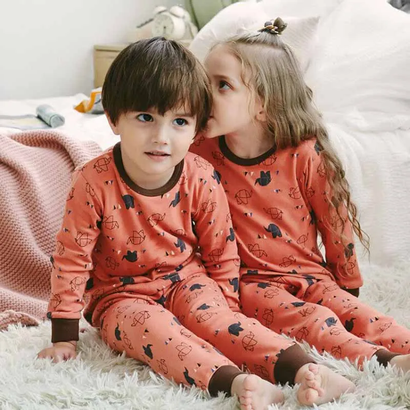 限定品 Kids Girl Boy Cartoon Pyjamas Set Long Pajamas Pjs Sleepwear