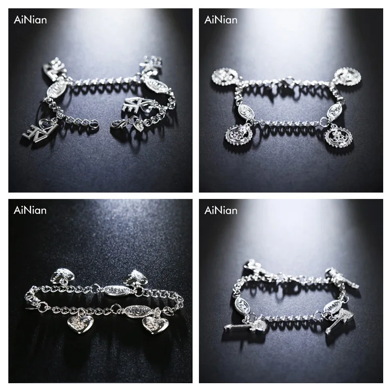 4 шт простой стиль посеребренный браслет ювелирные изделия подарок свадебный банкет торговля Высокое качество