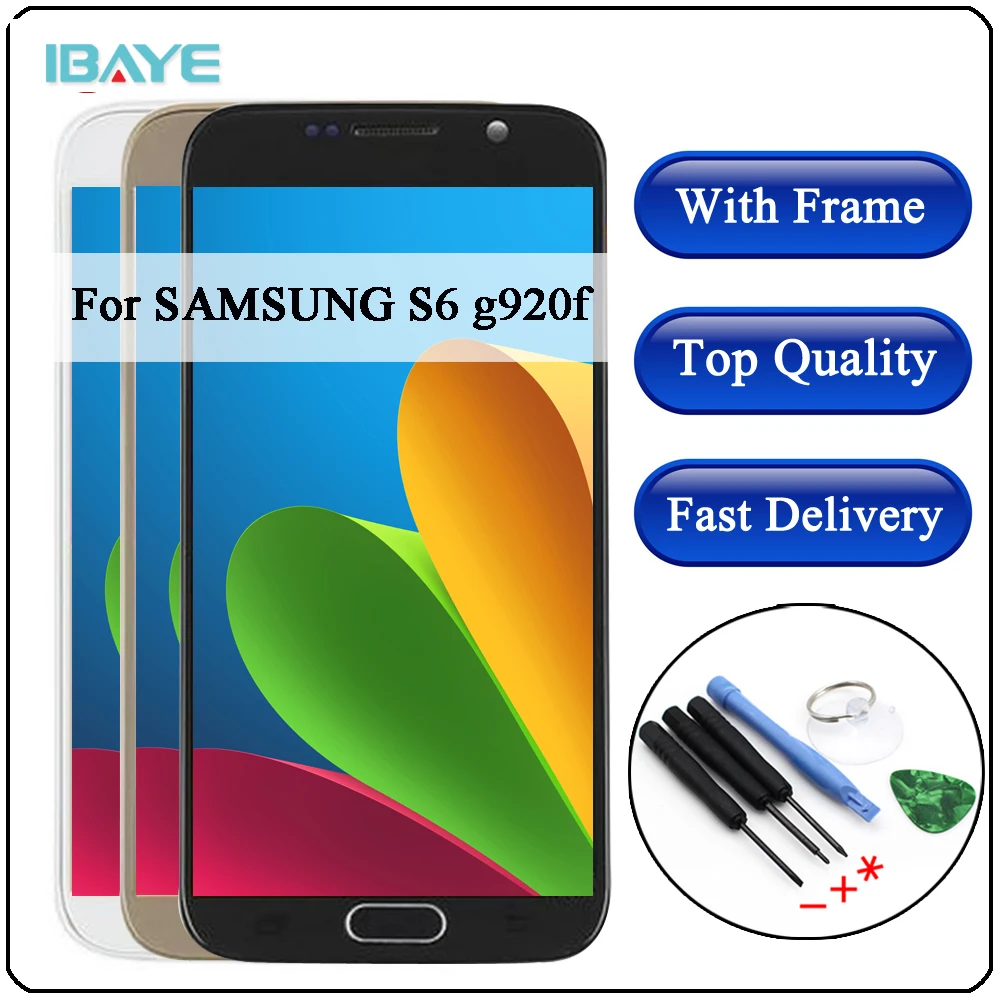 

Lcd For SAMSUNG GALAXY S6 LCD G920F G920 LCD Display Touch Screen Digitizer Replacement without Frame For Samsung S6 display