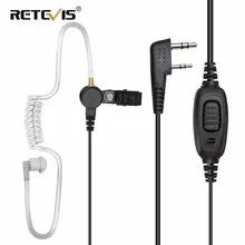 Retevis – écouteurs talkie walkie 2 broches EEK009, casque à Tube acoustique avec micro PTT pour Kenwood Puxing Retevis RT3S RT22 RT81 C9162A