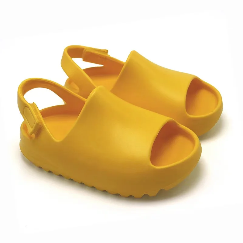 Sandalias y Zapatillas de casa con suela gruesa para niños y niñas, Boca de pescado exterior y playa, modelo de explosión de coco, KS04