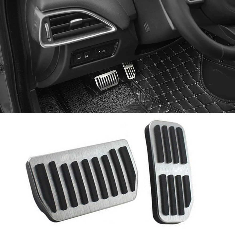 2pcs Car Gas Pedal Brake Pedal Cover For Jaguar XE XF F-PACE 2015-2018 Car Truck Parts Pad Aluminum Alloy Car Pedal Non Slip aftermarket steering wheel