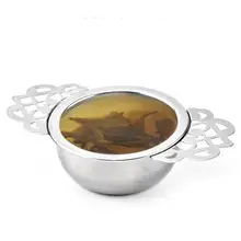 Ситечко для чая из нержавеющей стали с капельным чашей для заварки с двойным ухом