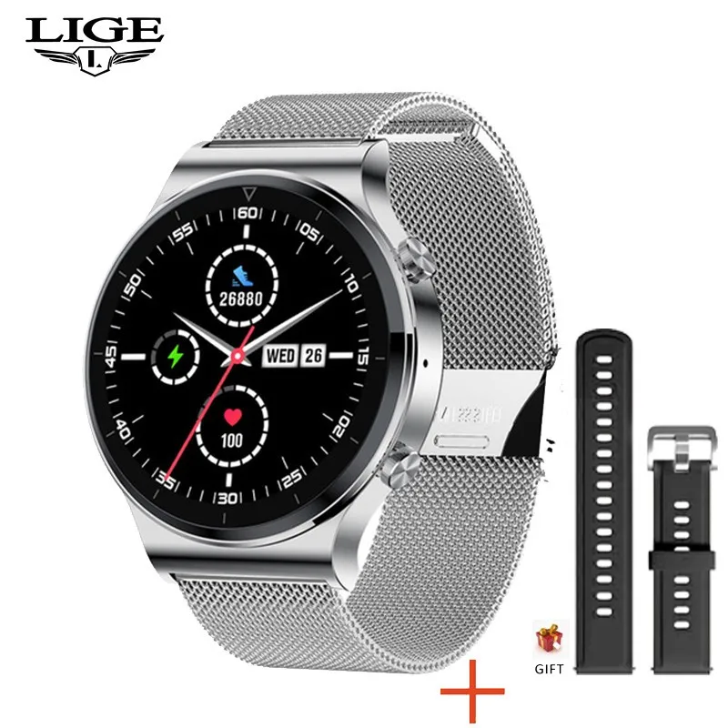 2021 New Smart watch Men's IP68 waterproof watch Multiple sports mode Heart rate Weather forecast Bluetooth call Men smart watch 