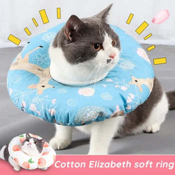 

Soft Meng Cotton Hood Collar Elisabeth Protection Ring Indoor Outdoor Cat Dog Collar Cottons Protection Rings Pet Accessories