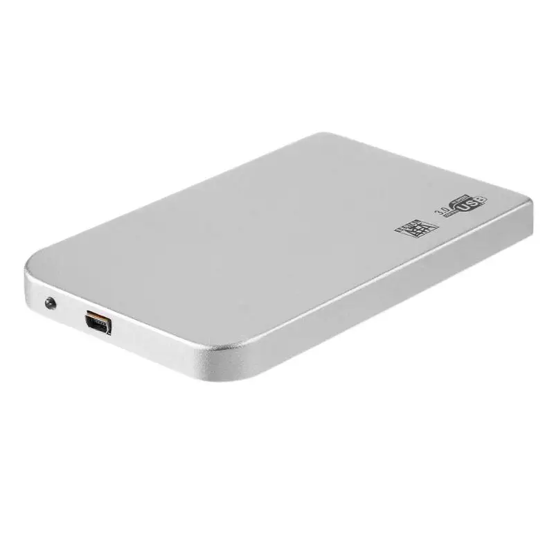 Ультратонкий 2,5 дюймовый USB3.0 SATA SSD HDD чехол для жесткого диска алюминиевый Портативный USB3.0 HDD чехол 5 Гбит/с высокая скорость 3 ТБ корпус - Цвет: Серебристый