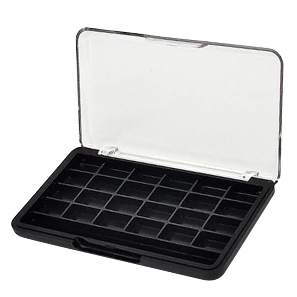 24 Grids DIY Empty Eyeshadow Palette Pallet Box Blusher Lipstick Lip Gloss Blush Powder Holder Case with Brush Slot