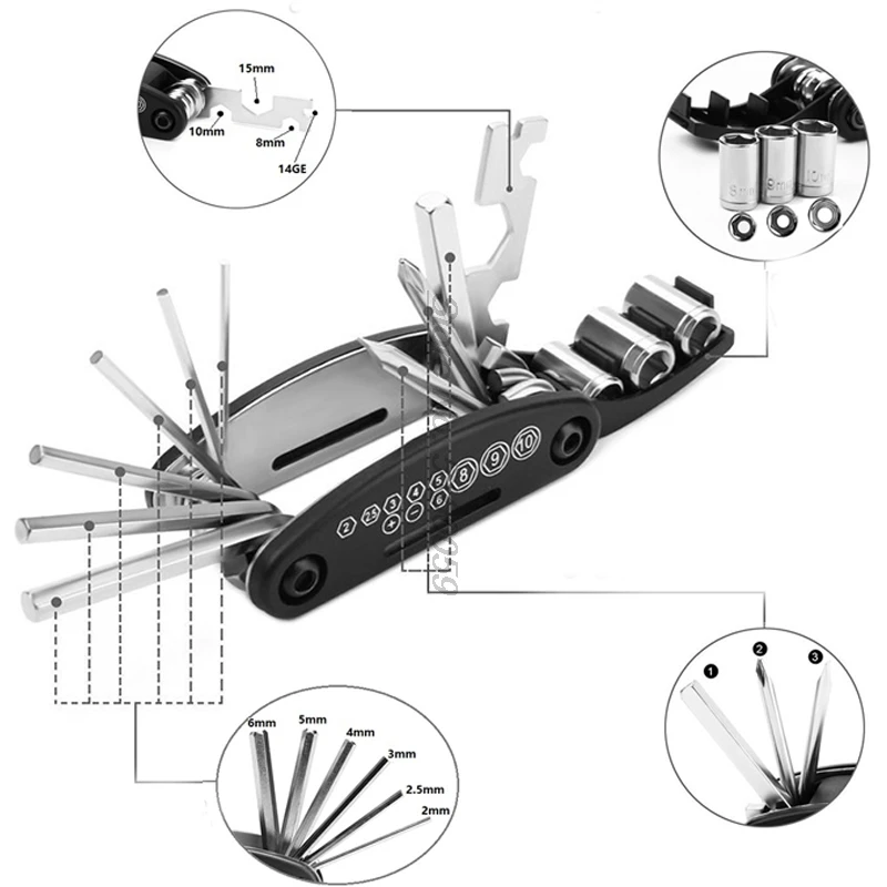 Motorcycle accessories Screwdriver for Yamaha Tzr Flag Gsx 1400 Street Triple Ktm Accessories bolts 16 in 1 tool cover | Автомобили и