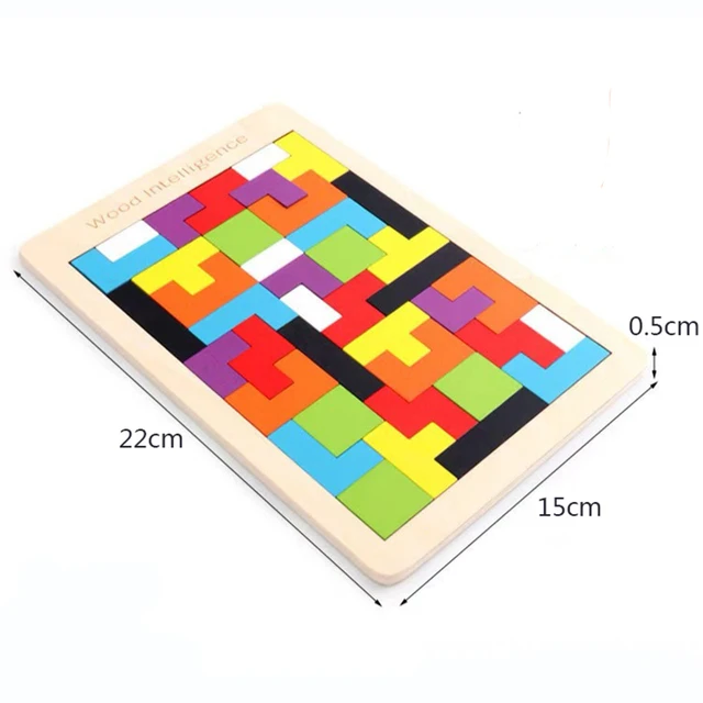 Colorful 3D Puzzle Wooden Toys High Quality Tangram Math Toys Jigsaw Game Children Preschool Imagination Educational Toy 6