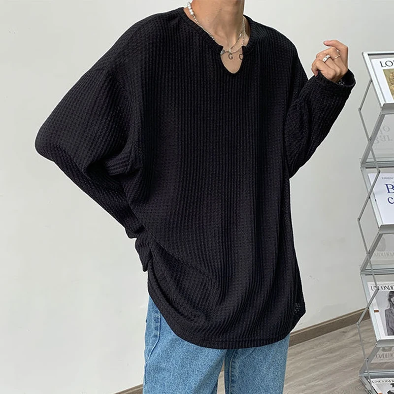 Sun Protection Breathable See Through Sexy Unisex Oversized T-shirt Long Sleeve V Neck Men Clothing 2022 Trend Woman Tee Punk