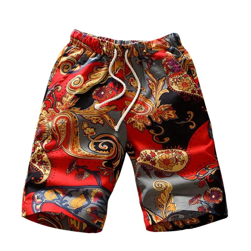 Японские Харадзюку с индивидуальным принтом Мужские шорты кэжуал шнурок талии Короткие джоггеры летние хлопковые льняные мужские шорты 4XL 5XL