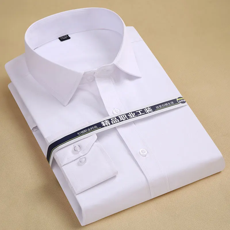 Большие размеры 6XL однотонные/Саржевые модные формальные мужские рубашки с