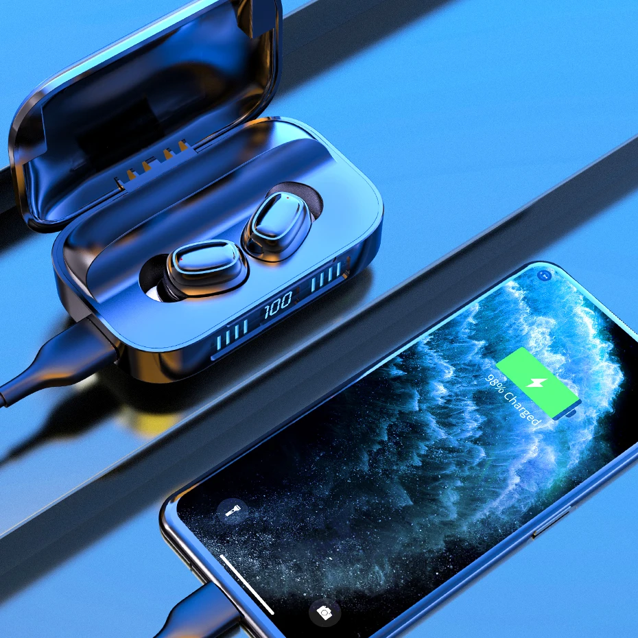 Настоящие беспроводные наушники вкладыши 4200 мАч TWS Bluetooth 5 0 стереонаушники с
