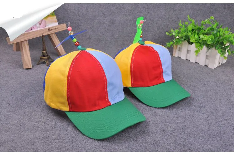 Бейсбольная кепка с пропеллером для взрослых, цветная Лоскутная Кепка, шапка с бамбуковой стрекозой, Детские бейсболки эластичные для мальчиков и девочек, шляпа для папы