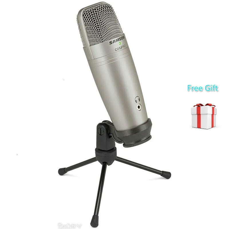 Samson C01u Pro Usb Studio Hypercardiod микрофон для мониторинга в реальном времени Большой мембранный конденсаторный микрофон Plug& Play Stand