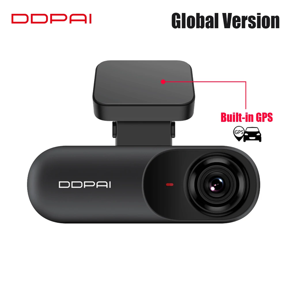 DDPAI-Cámara de salpicadero mola N3 con grabador de conducción GPS incorporado, cámaras montadas en el tablero, 1600P, Wi-Fi, Sensor G, versión Global