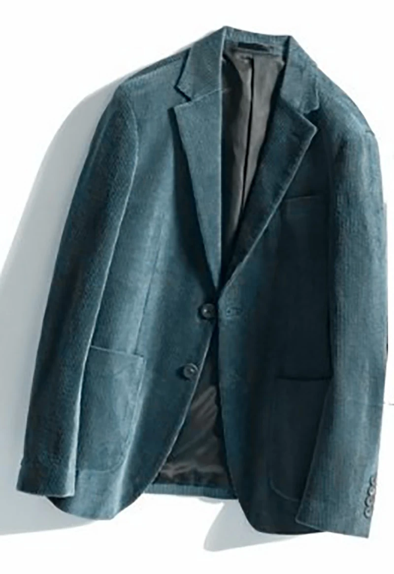 Blazers Men's Suit Jackets Hombre Corduroy Men's Jacket Masculino Slim Fit Groom's Clothes Smart Casual Mens Clothes MOOWNUC