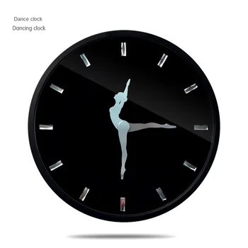 

Modern Silent Metal Hanging Clock Dancing Clock Ballet Dance Classroom Decoration Simple Hanging Clock Living Room Wall Clock