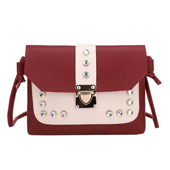 

Maison Fabre Bag Messenger Bag Women Hit Color Rhinestone Crossbody Bag Slim Retro Messenger Bag Trend Shoulder Bag