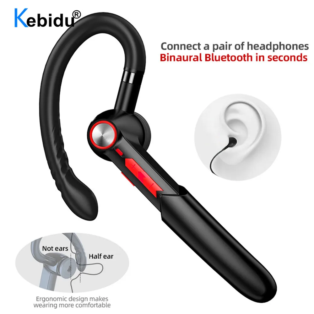 Auriculares inalámbricos con Bluetooth 5,0, dispositivo de audio con huella dactilar táctil, manos libres, HIFI, resistente al agua, con micrófono, batería de litio de 110mAh