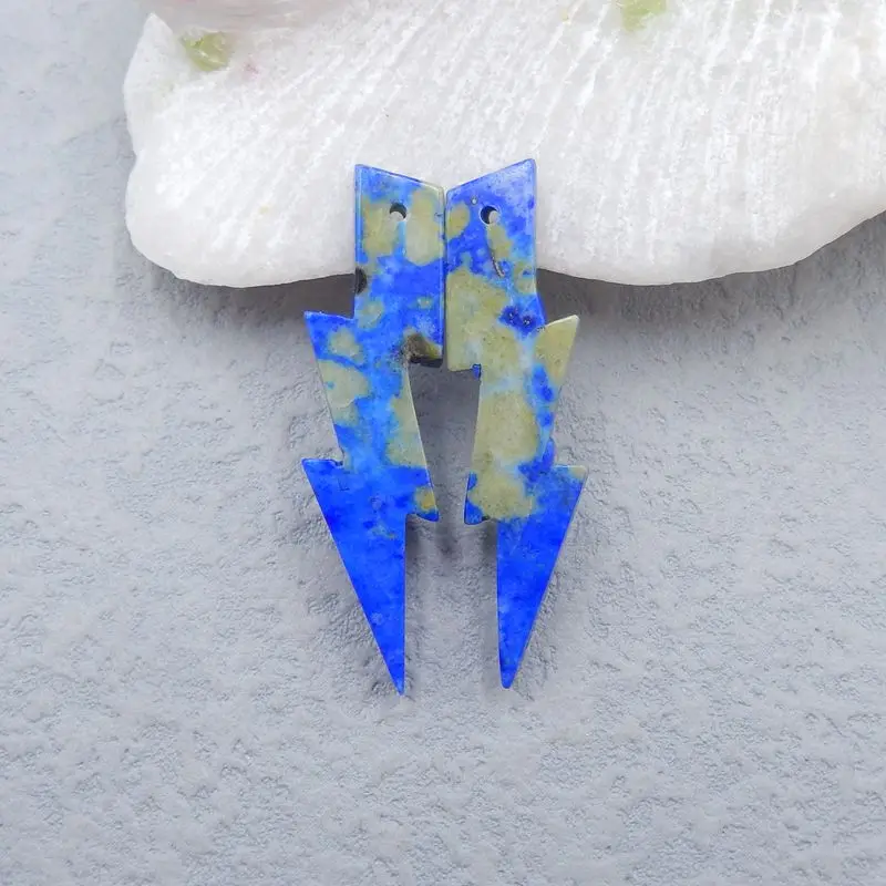 

Natural Stone Lapis Lazuli Gemstone DIY Jewelry Fashion Earrings Beads For Women 42x11x4mm 6g