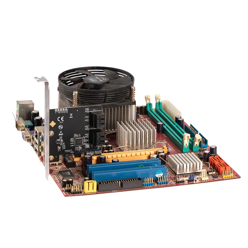 Chia-마이닝 4 포트 SATA 카드 라이저, SATA III 3.0 6Gbps 컨트롤러 카드 PCIe 3.0x1 확장 카드 + 로우 프로파일 브래킷 SATA 케이블