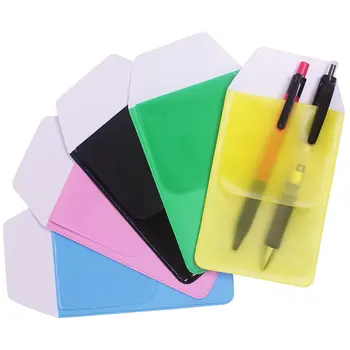 

XRHYY 5 Pcs Heavy Duty PVC Pen Inserted Leak-Proof Pocket Protectors Shirt Pocket Protectors For School Hospital Office