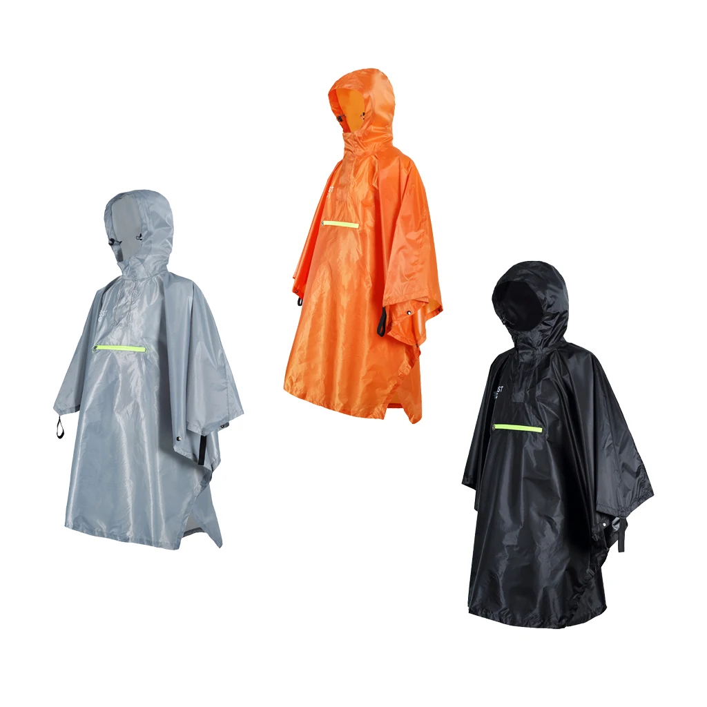 

3 Pieces Multifunctional Poncho Reflective Strips Raincoat with Hood for Climbing Cycling Bike Outdoor Activities
