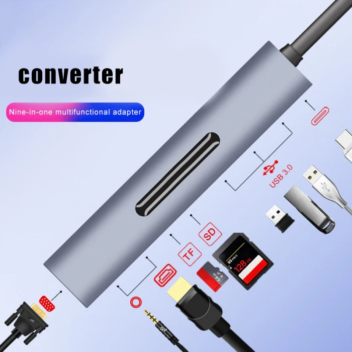 Многофункциональный USB-C к HDMI VGA разъем аудио адаптер для ПК компьютера ноутбука PUO88