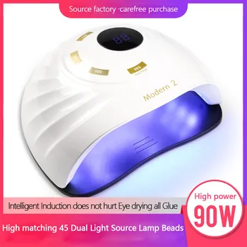 

1 PC High Quality 90W High Power 45 Lamp Beads LED Smart Sensor Nail Phototherapy Machine Quick-dry Nail Art Essential Machine