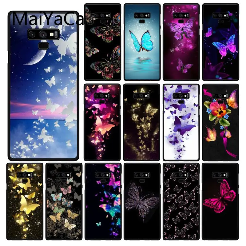 Красивый чехол Maiyaca для телефона с бабочками и цветами Samsung Galaxy A50 A70 A20 A30 Note9 8 Note7