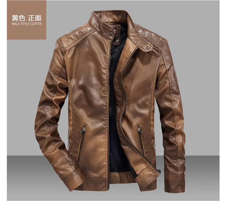 Стиль кожаное пальто AliExpress кожаная куртка локомотив плюс бархатное теплое пальто