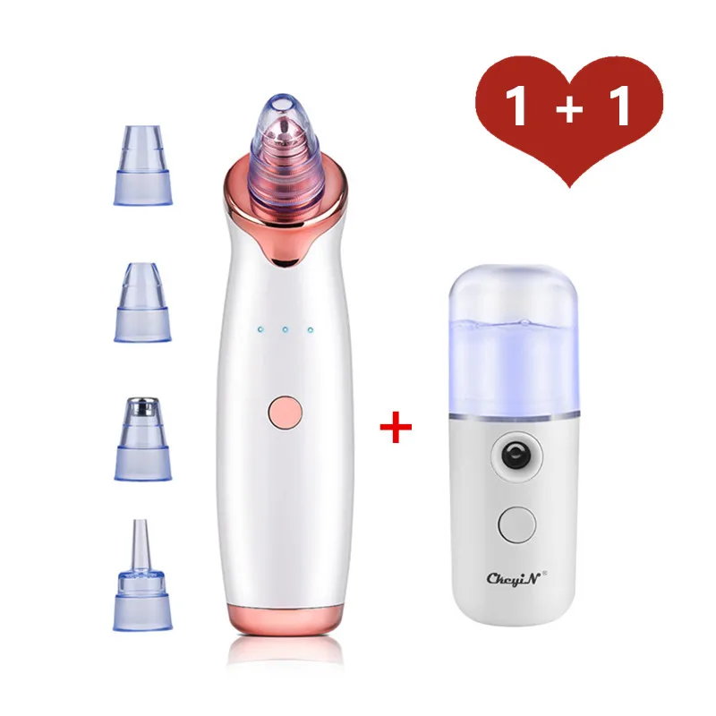 

Microdermabrasion Blackhead Remover Vacuum Pore Cleaner Acne Comedone Extractor Suction Tool + 30ml Nano Cool Mist Sprayer 50
