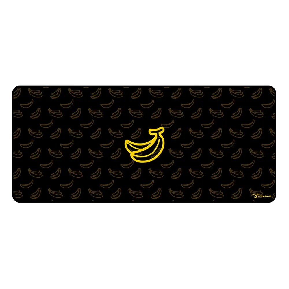 Mousepad Cor Preta Amarela com Design de Banana Frutas Tamanho Grande Mouse Pad para Casa Escritório Jogos Antiderrapante Tapete de Mesa de Borracha Super Grande - Imagem 5