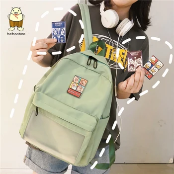 

Beibaobao 2019 Fashion Teenage Girls Bags for School Backpack New Cute Clear Transparent Women Backpacks PVC Student Schoolbags